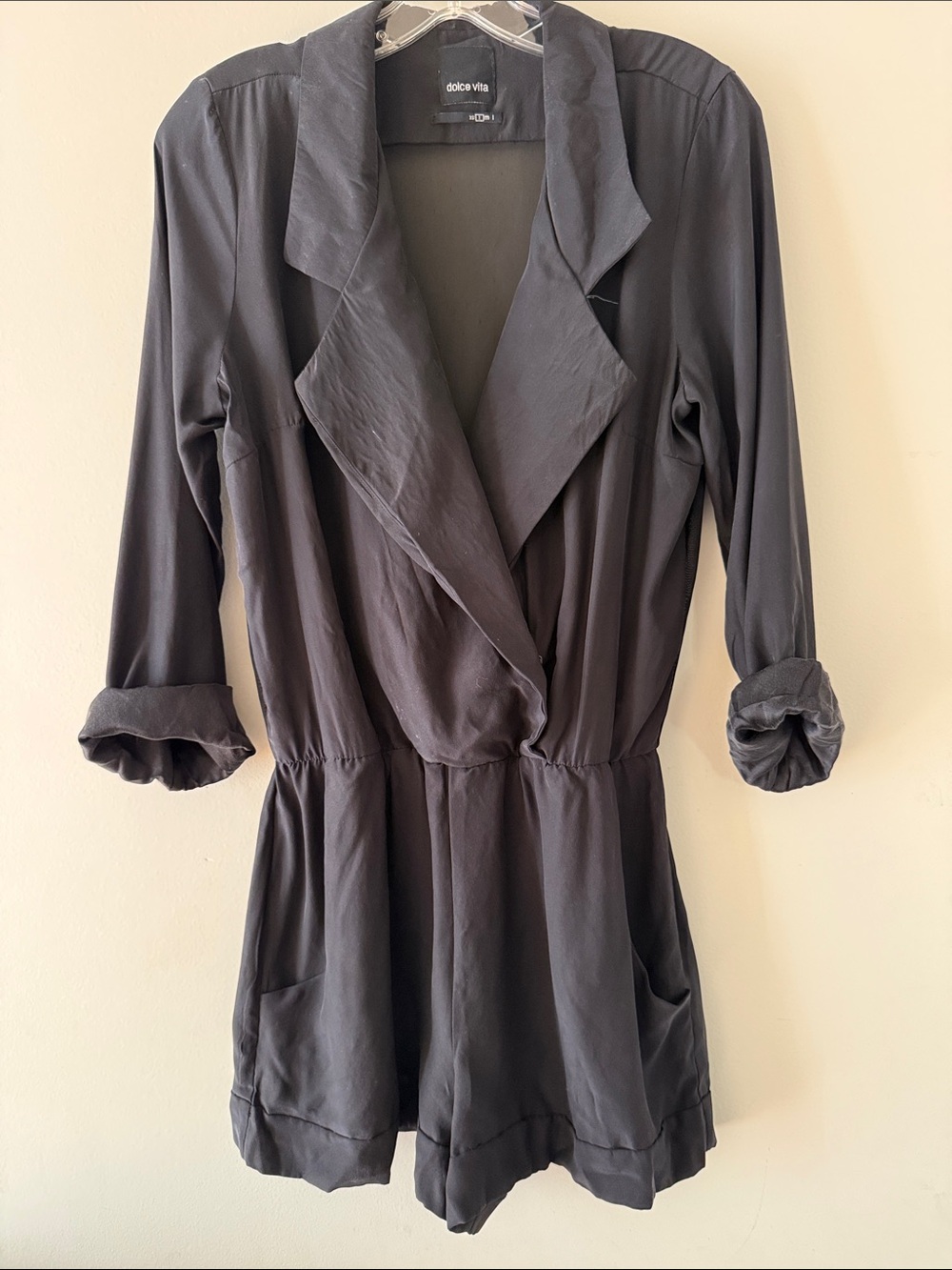 Dolce Vita Black Draped Romper